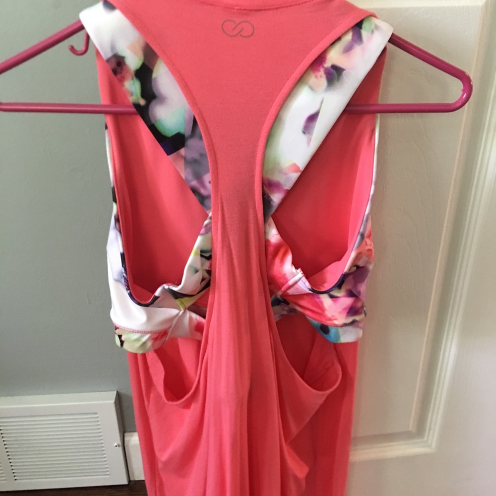 Athletic tank with built-in bra.